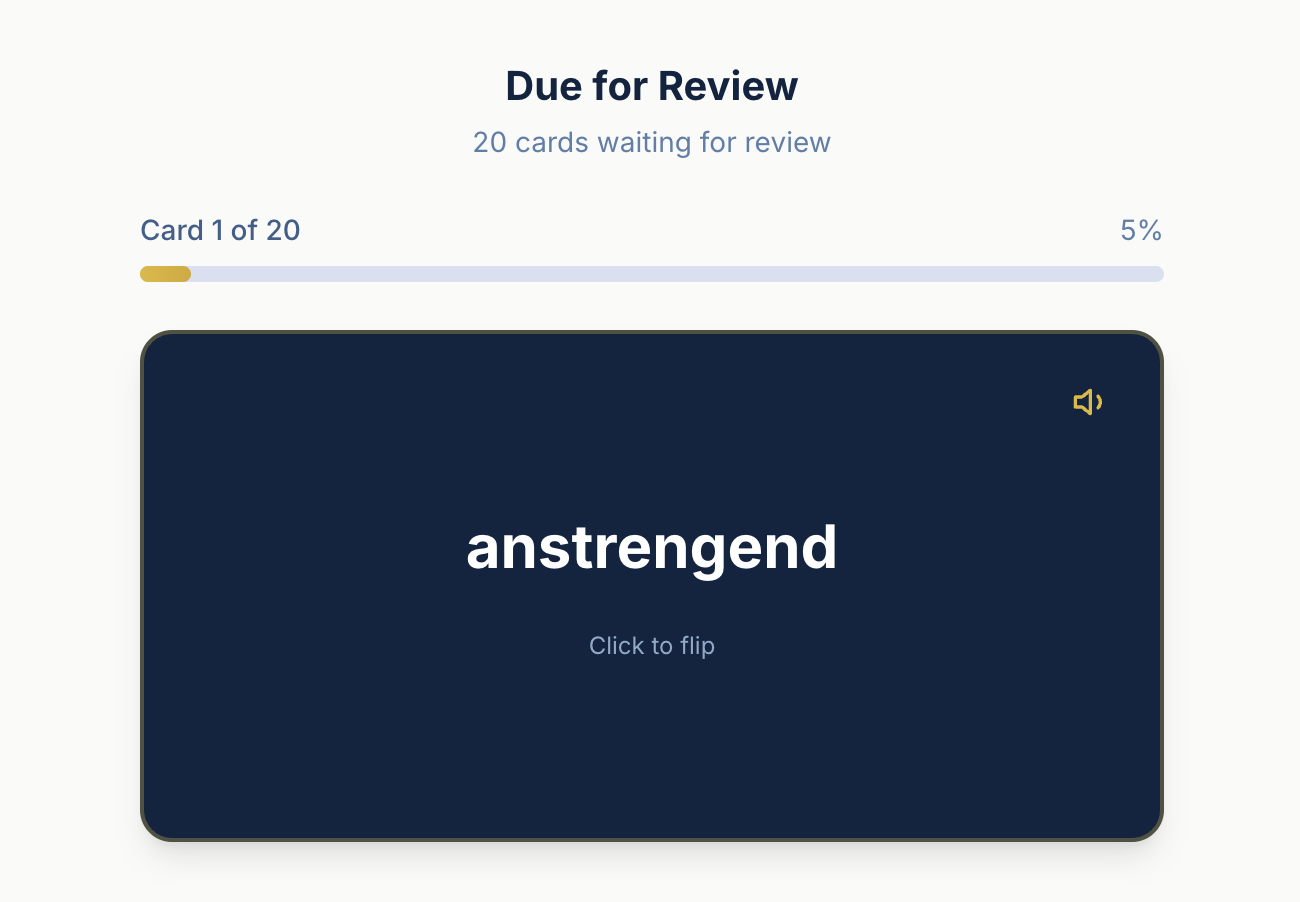 Front of card